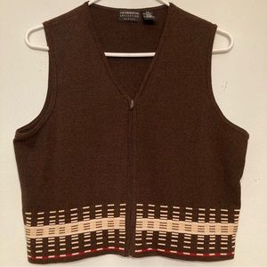 LIZ CLAIRBORNE COLLECTION PETITE WOMENS VEST SIZE PM ZIP FRONT CLOSURE